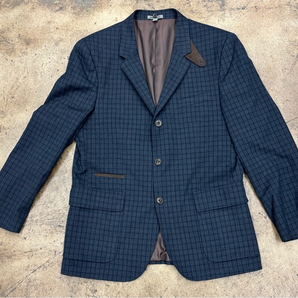 Johnston & Murphy Other - Johnston & Murphy Dark Blue Plaid Blazer